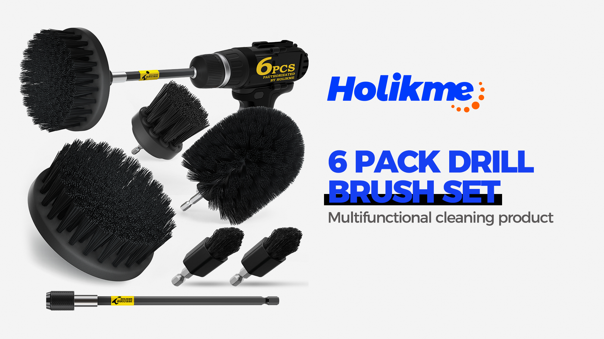 Holikme 6Pack Drill Brush Power Scrubber Cleaning Brush Extended